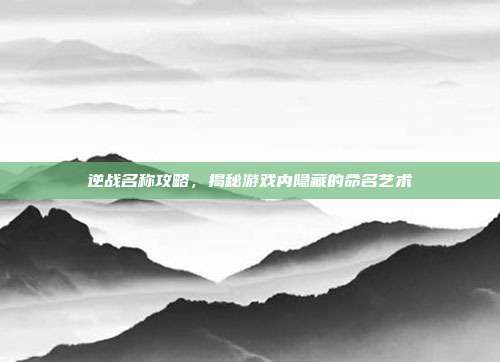 逆战名称攻略,揭秘游戏内隐藏的命名艺术