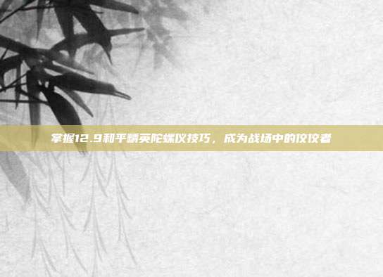 掌握12.9和平精英陀螺仪技巧,成为战场中的佼佼者