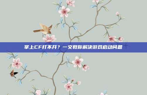 掌上CF打不开?一文教你解决游戏启动问题
