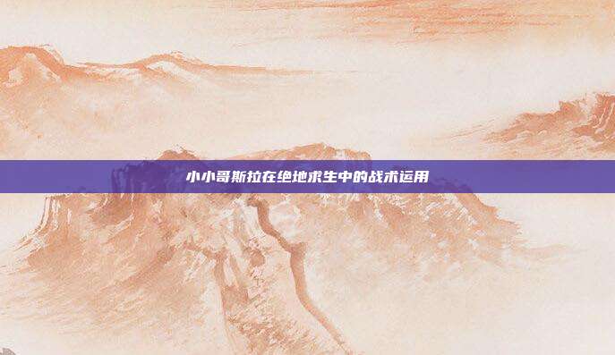小小哥斯拉在绝地求生中的战术运用