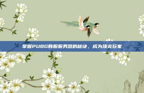 掌握PUBG韩服服务器的秘诀,成为顶尖玩家