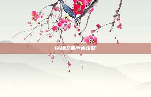 逆战设置声音攻略
