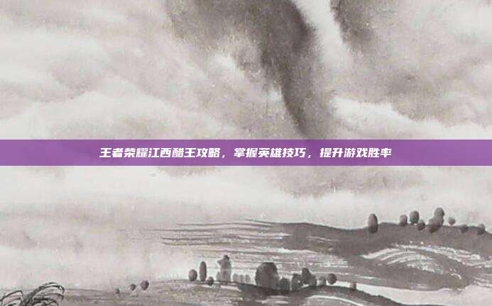 王者荣耀江西醋王攻略,掌握英雄技巧,提升游戏胜率