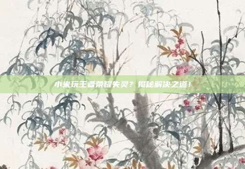小米玩王者荣耀失灵?揭秘解决之道!