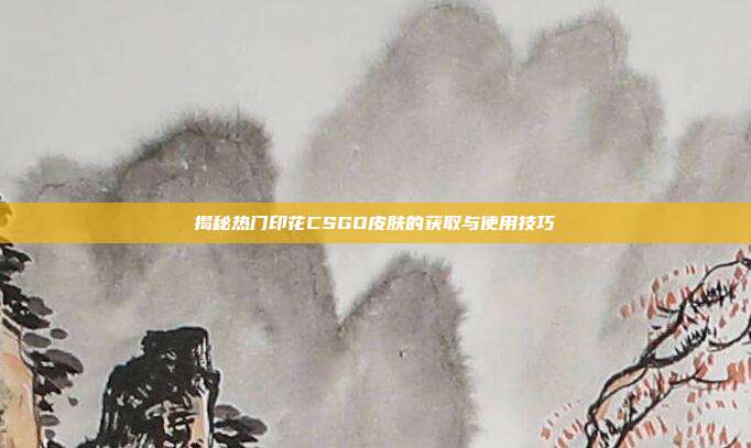 揭秘热门印花CSGO皮肤的获取与使用技巧