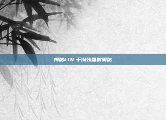 揭秘LOL干锅装备的奥秘