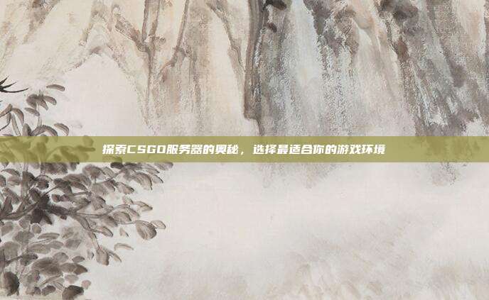 探索CSGO服务器的奥秘,选择最适合你的游戏环境