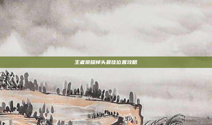 王者荣耀掉头最佳位置攻略