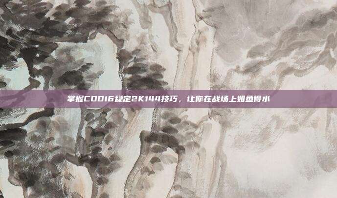 掌握COD16稳定2K144技巧,让你在战场上如鱼得水