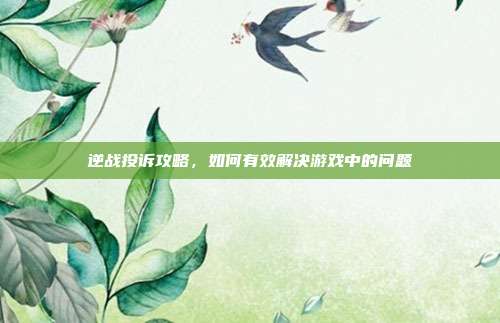 逆战投诉攻略,如何有效解决游戏中的问题