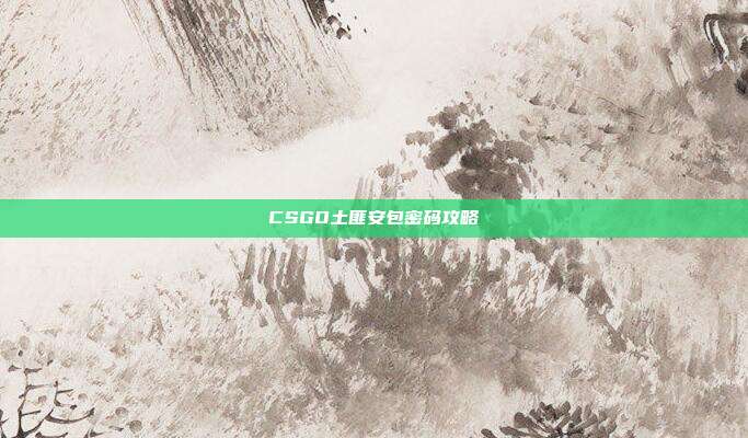 CSGO土匪安包密码攻略