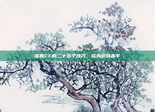 掌握CF的二十多个技巧,成为游戏高手