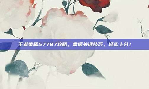 王者荣耀57787攻略,掌握关键技巧,轻松上分!