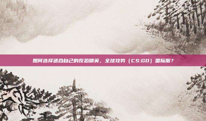 如何选择适合自己的反恐精英,全球攻势(CS:GO)国际服?