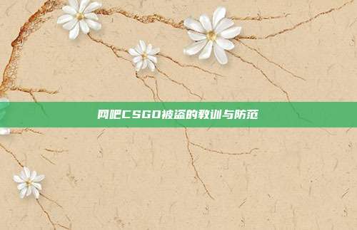 网吧CSGO被盗的教训与防范