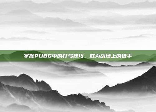 掌握PUBG中的打鸟技巧,成为战场上的猎手