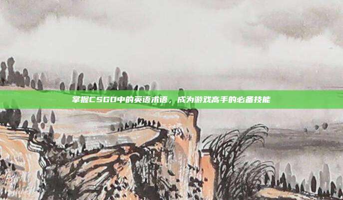 掌握CSGO中的英语术语,成为游戏高手的必备技能