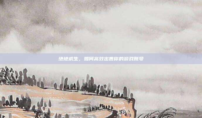 绝地求生,如何高效出售你的游戏账号
