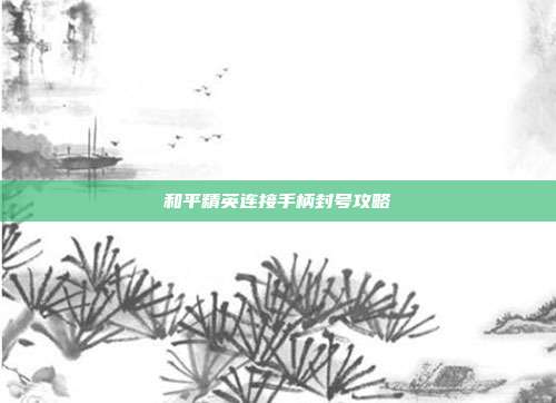 和平精英连接手柄封号攻略