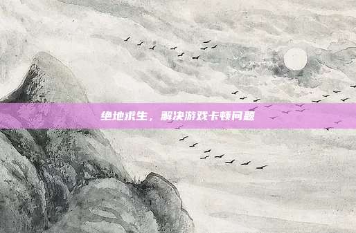 绝地求生,解决游戏卡顿问题