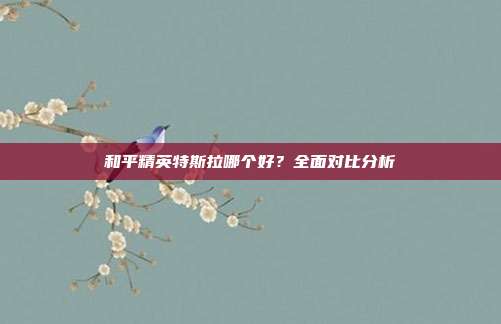 和平精英特斯拉哪个好?全面对比分析