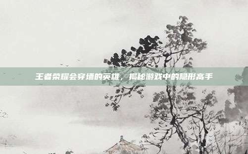 王者荣耀会穿墙的英雄,揭秘游戏中的隐形高手