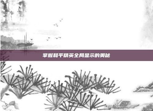 掌握和平精英全局显示的奥秘