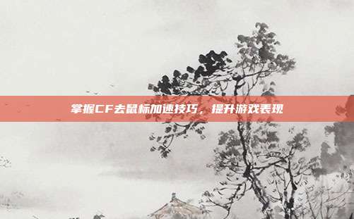 掌握CF去鼠标加速技巧,提升游戏表现