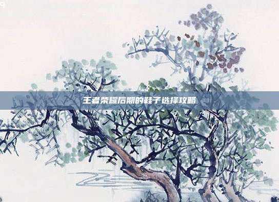 王者荣耀后期的鞋子选择攻略