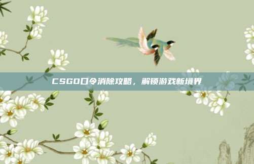 CSGO口令消除攻略,解锁游戏新境界