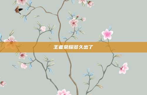 王者荣耀多久出了