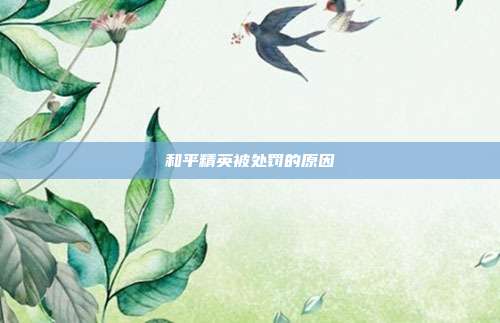 和平精英被处罚的原因