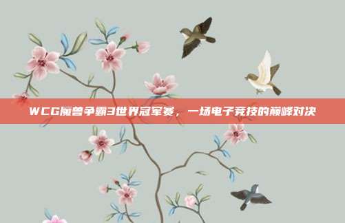 WCG魔兽争霸3世界冠军赛,一场电子竞技的巅峰对决