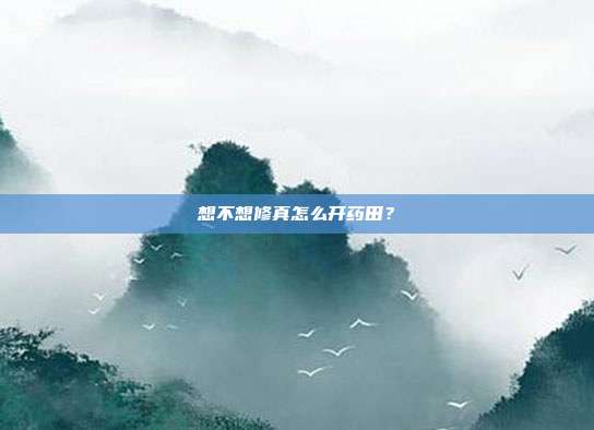 想不想修真怎么开药田?