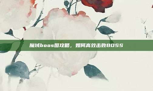 魔域boos图攻略,如何高效击败BOSS