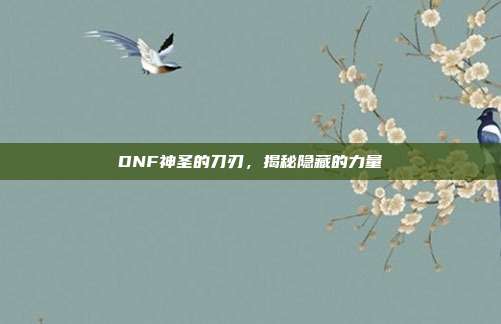 DNF神圣的刀刃,揭秘隐藏的力量