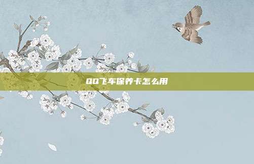 QQ飞车保养卡怎么用