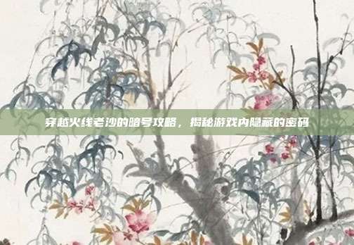 穿越火线老沙的暗号攻略,揭秘游戏内隐藏的密码
