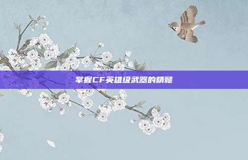 掌握CF英雄级武器的精髓