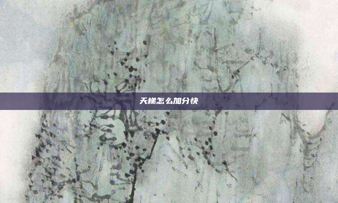 天梯怎么加分快