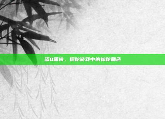 盗Q黑侠,揭秘游戏中的神秘角色
