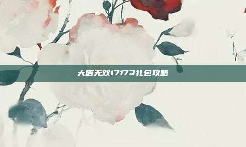 大唐无双17173礼包攻略