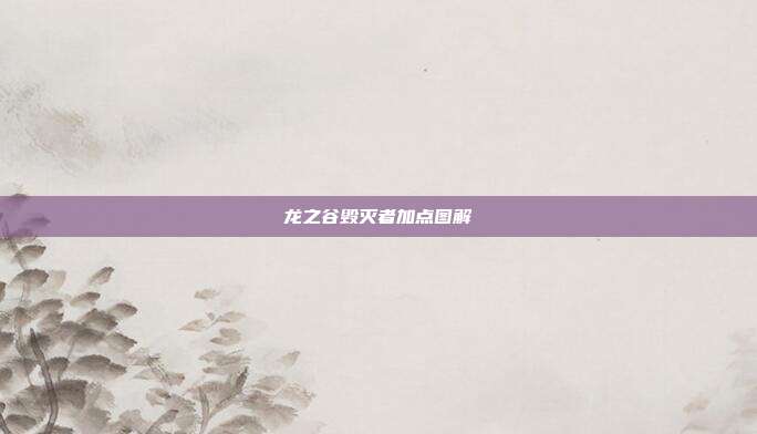 龙之谷毁灭者加点图解