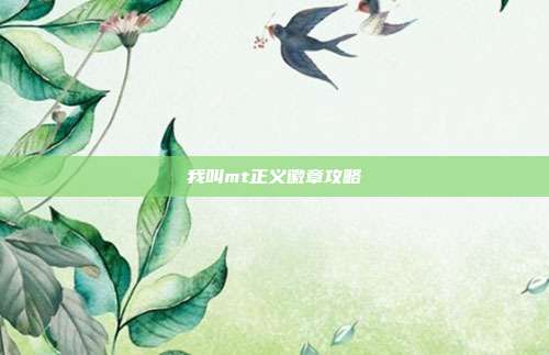 我叫mt正义徽章攻略