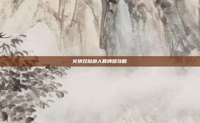火拼双扣浪人算牌器攻略