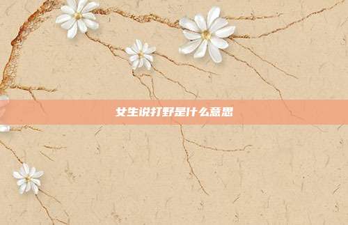 女生说打野是什么意思