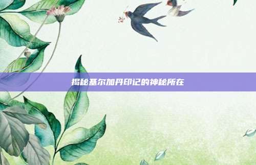 揭秘基尔加丹印记的神秘所在