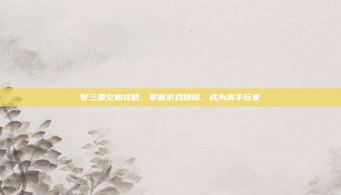 梦三国空格攻略,掌握游戏精髓,成为高手玩家