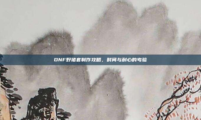 DNF野猪套制作攻略,时间与耐心的考验
