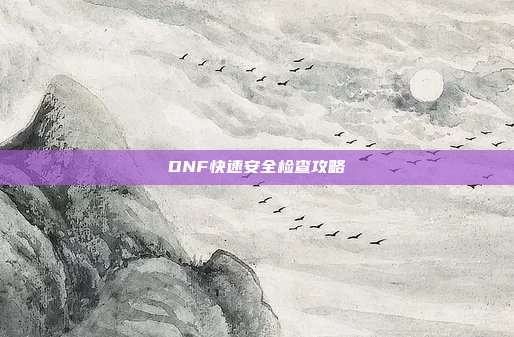 DNF快速安全检查攻略